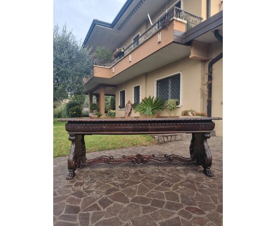 Tavolo 800 in noce da refettorio eclettico