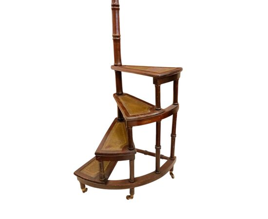 Scala a chiocciola inglese in mogano – primi Novecento