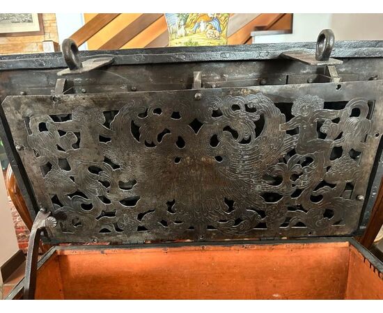 17th-century wrought iron chest