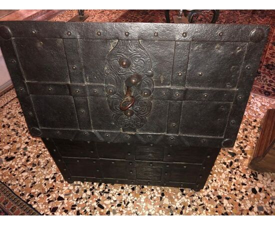 17th-century wrought iron chest