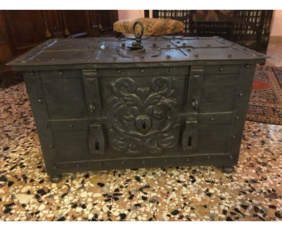 17th-century wrought iron chest