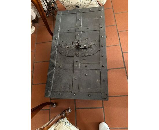 17th-century wrought iron chest