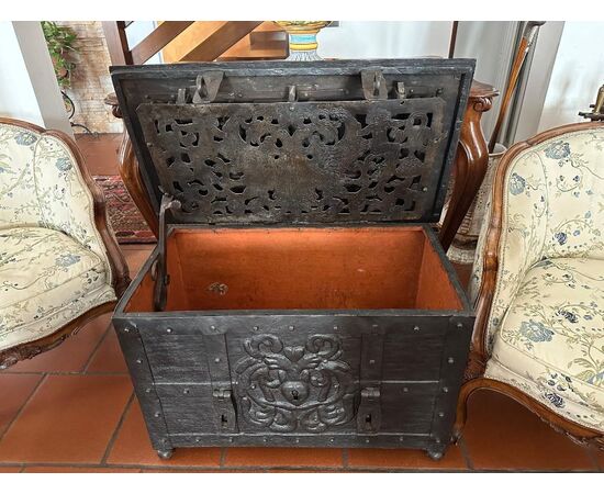 17th-century wrought iron chest