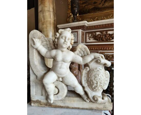 
Putto Alato in Marmo di Carrara, Sicilia XVII secolo