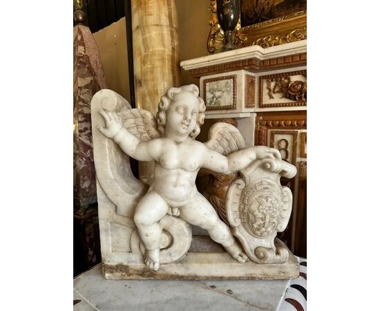
Putto Alato in Marmo di Carrara, Sicilia XVII secolo