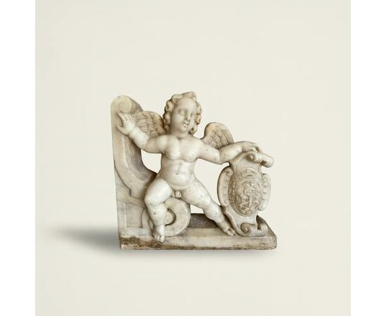 
Putto Alato in Marmo di Carrara, Sicilia XVII secolo