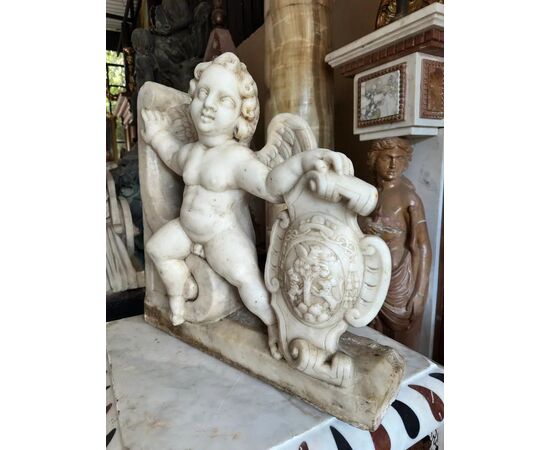 
Putto Alato in Marmo di Carrara, Sicilia XVII secolo