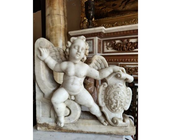 
Putto Alato in Marmo di Carrara, Sicilia XVII secolo