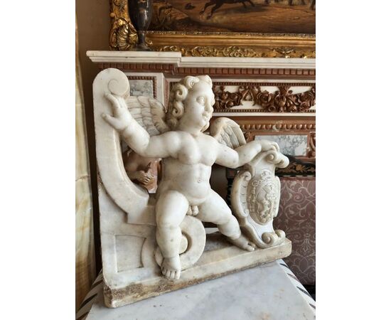 
Putto Alato in Marmo di Carrara, Sicilia XVII secolo