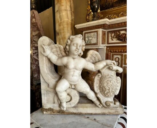 
Putto Alato in Marmo di Carrara, Sicilia XVII secolo