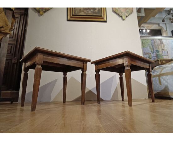 COPPIA DI TAVOLINI BASSI NEOCLASSICI FINE XVIII SECOLO