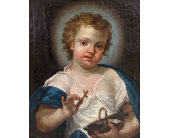 GESU’ BAMBINO dipinto su tela – Giuseppe Angeli