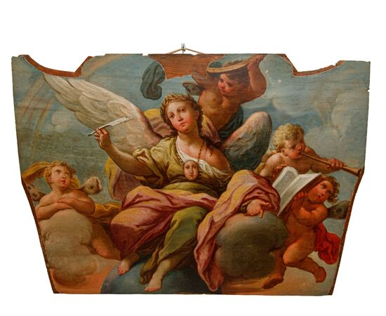 Scuola emiliana, XVIII secolo, Allegorie della Geometria e della Poesia