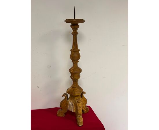 Louis XV carved and gilded mecca candlestick