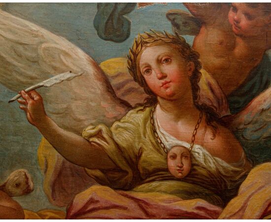 Scuola emiliana, XVIII secolo, Allegorie della Geometria e della Poesia