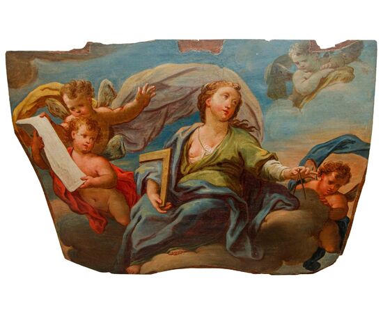 Scuola emiliana, XVIII secolo, Allegorie della Geometria e della Poesia