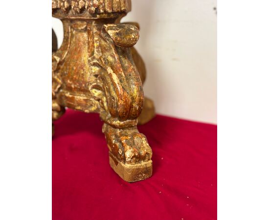 Louis XV carved and gilded mecca candlestick