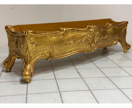 Fioriera in legno intagliato e dorato primi 800