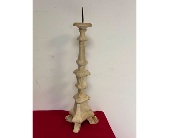 Louis XV lacquered and gilded candlestick