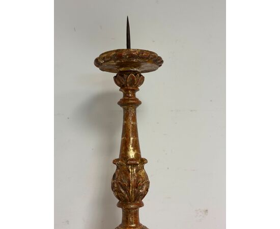 Louis XV carved and gilded mecca candlestick