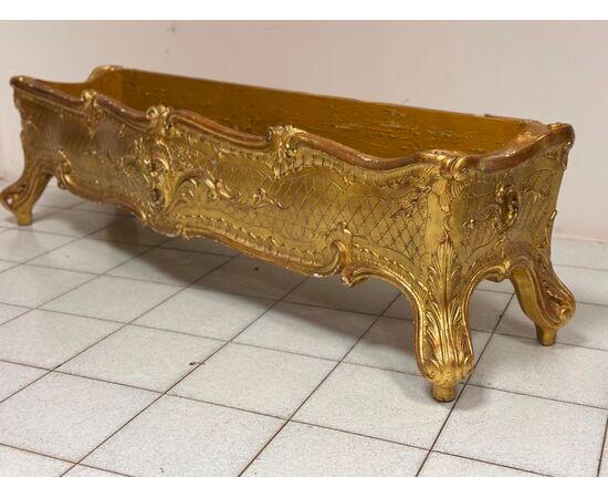 Fioriera in legno intagliato e dorato primi 800