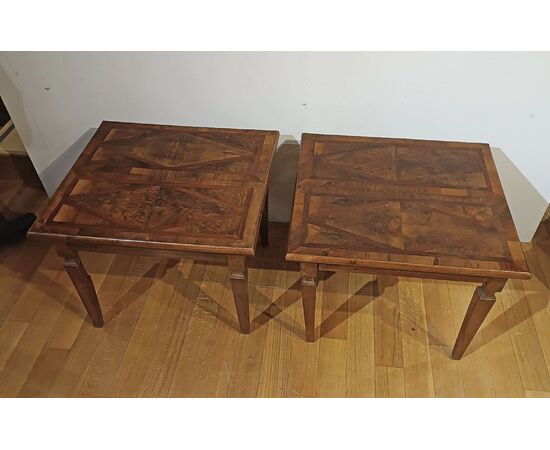 COPPIA DI TAVOLINI BASSI NEOCLASSICI FINE XVIII SECOLO