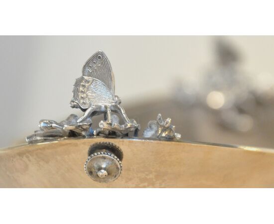 Cestino in argento con farfalle Gorham