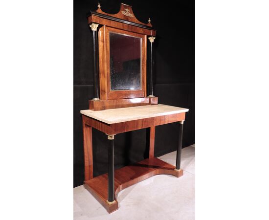 Empire console with mirror, Tuscany, 1800