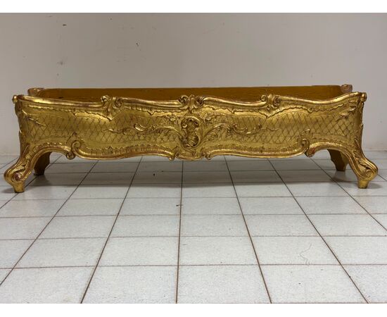 Fioriera in legno intagliato e dorato primi 800