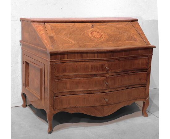 Inlaid flap desk, Louis XV, Malta.