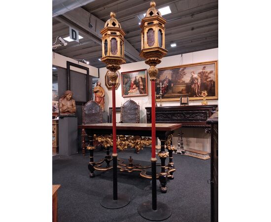 Coppia Lampioni dorati, Toscana, '500