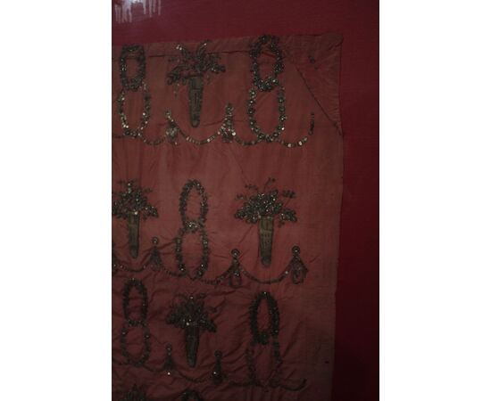 Embroidered Panel with Silver Thread