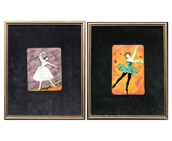 Giuseppe Maretto (Milan 1908–1984) - 2 Enamels with Dancers