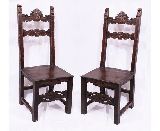 Pair of high chairs, Tuscany, 16th century