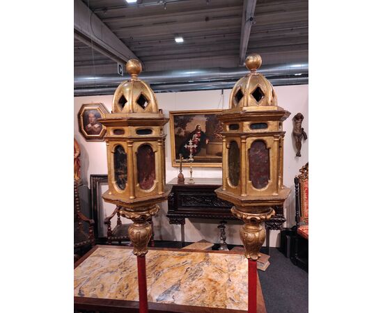 Coppia Lampioni dorati, Toscana, '500