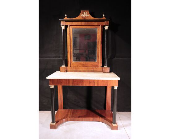 Empire console with mirror, Tuscany, 1800