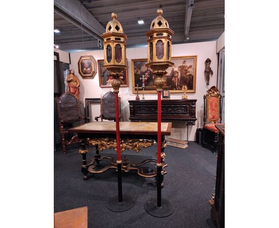 Coppia Lampioni dorati, Toscana, '500