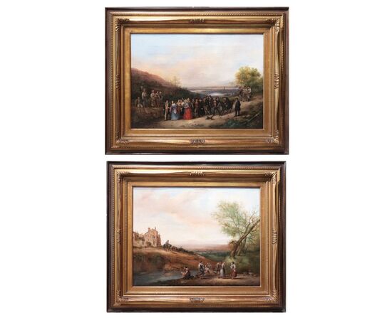 Carlo Canella (Verona 1800-Milan 1879) - Pair of Landscapes
