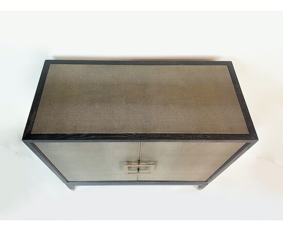 Contemporary sideboard - wood and faux leather