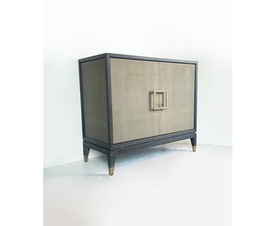 Contemporary sideboard - wood and faux leather