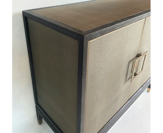 Contemporary sideboard - wood and faux leather