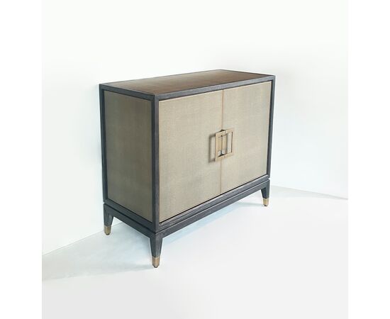 Contemporary sideboard - wood and faux leather