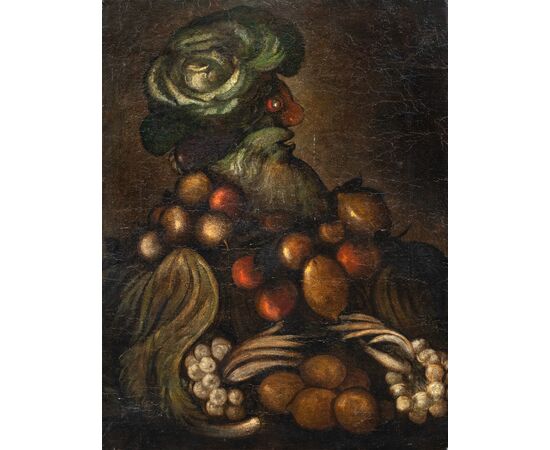 Pittore seguace di Giuseppe Arcimboldo (Milano 1527 - Milano 1593)) - Allegoria dell’Autunno.