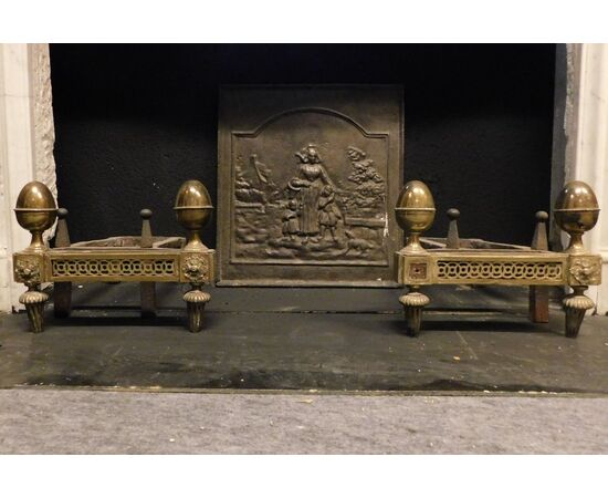 al160 - pair of andirons, 800, size cad. 35 x 28 cm,     