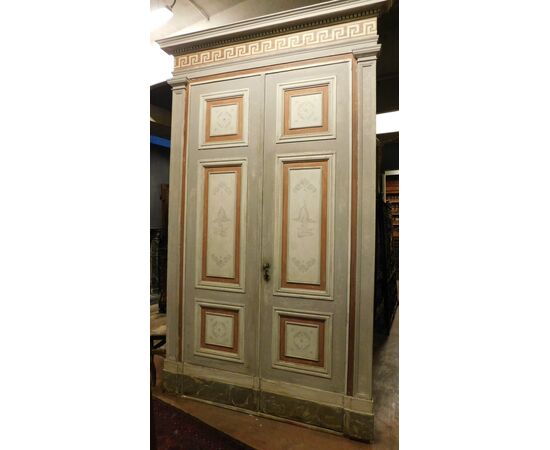 ptl480 - porta laccata con decori , mis.max cm 180 x 288 h