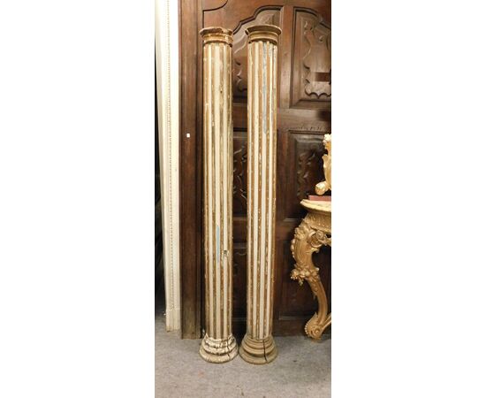 dars344 - n. 2 wooden columns, mis. cm 25 x cm 196 h     