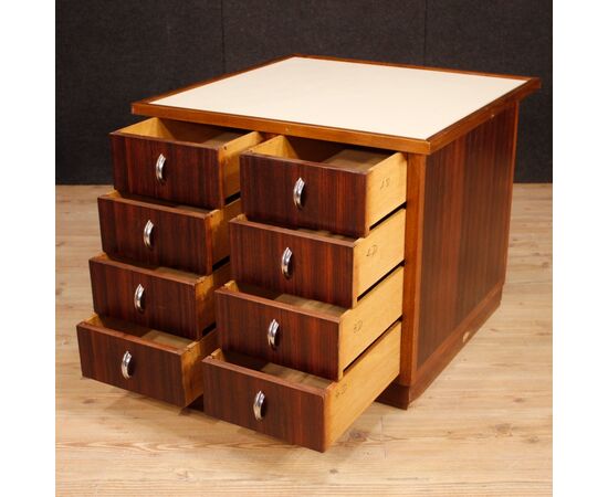 French design chest of drawers in mahogany, palisander and beech