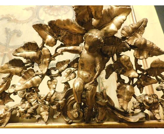 specc200 specchiera con cimasa con angeli, ep. '800, h cm190 x 99