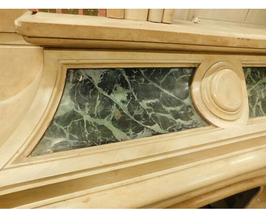 chm400 camino in marmo giallo, ep. '800, cm 160 x h 155