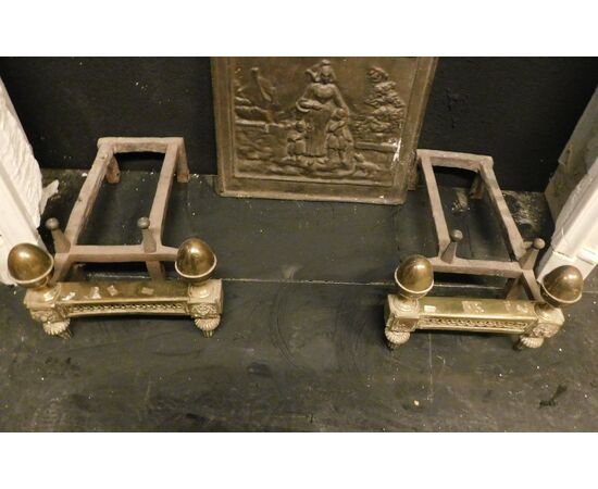 al160 - pair of andirons, 800, size cad. 35 x 28 cm,     